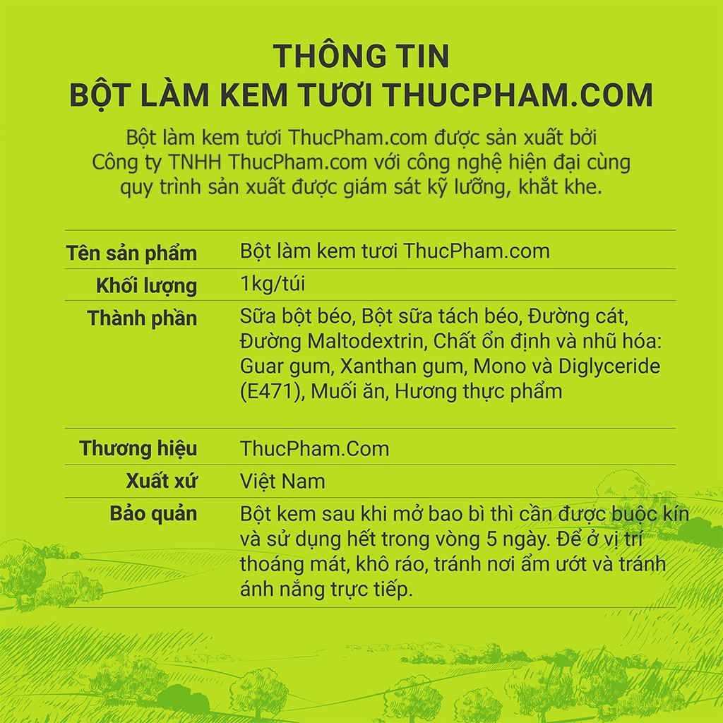 Bột Làm Kem Tươi THUCPHAM.COM Vị Matcha - 1kg - Công Thức Độc Quyền Hương Vị Mới, Không Gắt, Không Hắc
