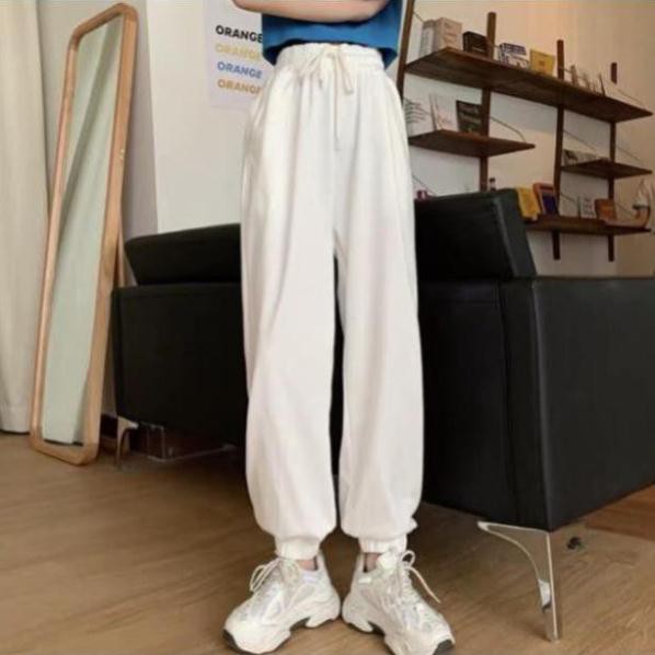 [rẻ_đẹp] ] 3001 Quần nỉ ống rộng bo chân màu đen, trắng, xám dài 100cm | BigBuy360 - bigbuy360.vn