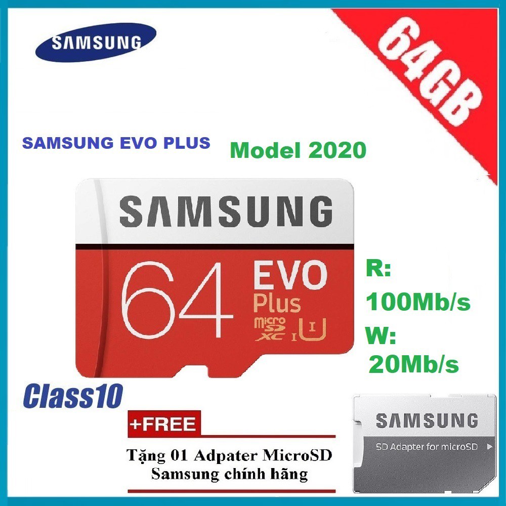 Thẻ nhớ 64G micro SD Samsung Evo Plus bản mới 2020