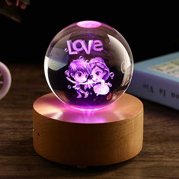 Quà lưu niệm quả cầu pha lê đôi trai gái - Quà tặng sinh nhật -