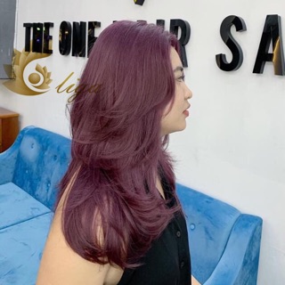 thuốc nhuộm tóc tím trà + tặng oxy trợ dưỡng