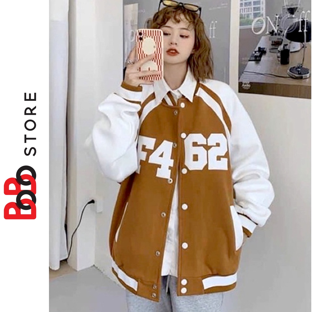 Áo khoác Bomber F426 chất da pha, da lộn 2 lớp, có lớp dù unisex danh cho nữ nam - BoBo Store