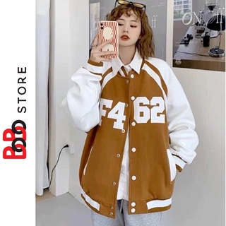Áo khoác Bomber F426 chất da pha, da lộn 2 lớp, có lớp dù unisex danh cho nữ nam - BoBo Store