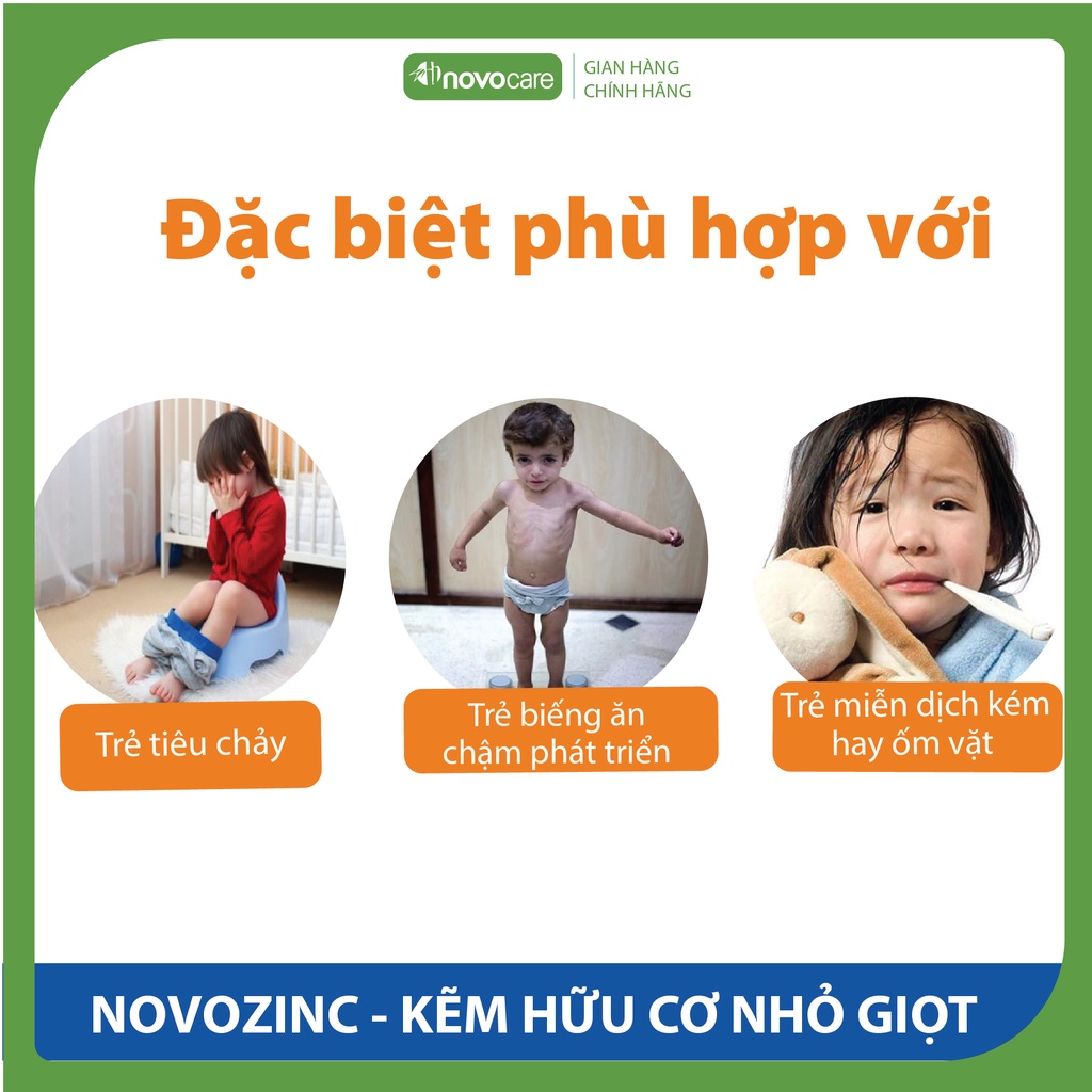 Kẽm Hữu Cơ Nhỏ Giọt NovozinC-Hỗ Trợ Tăng Đề Kháng, Cải Thiện Vị Giác, Giúp Bé Ăn Ngon,Tăng Cường Hấp Thu Dinh Dưỡng 15ML