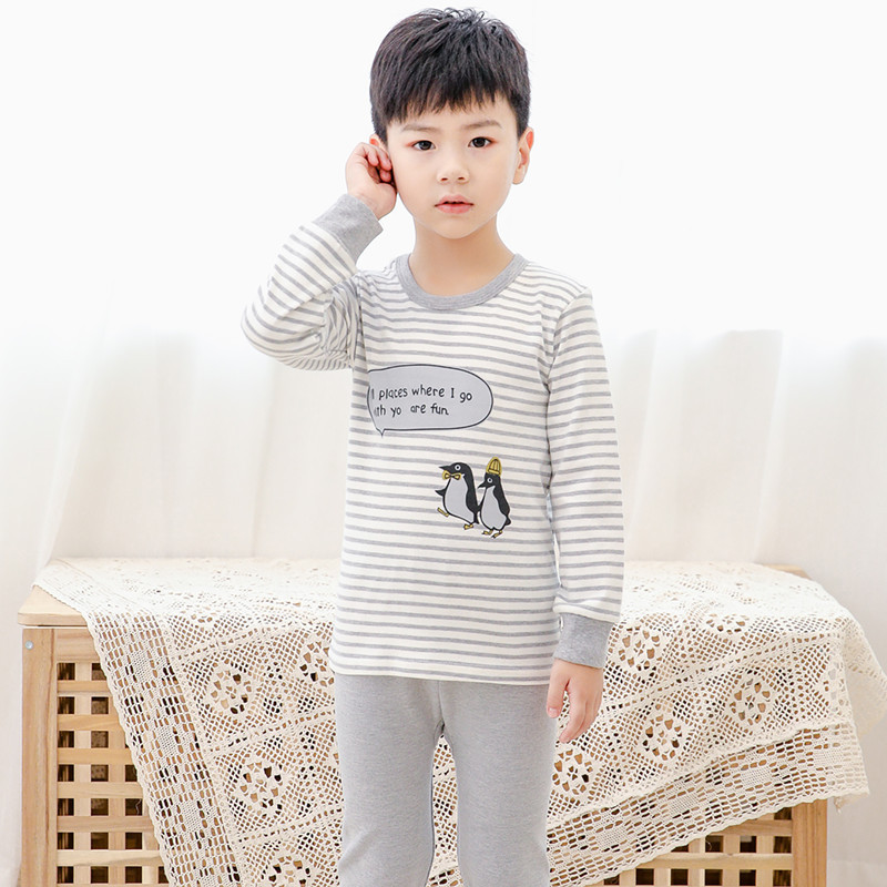 Bộ Quần Áo Ngủ Tay Dài 2 Món Chất Cotton Mềm Mại Hợp Thời Trang Cho Bé