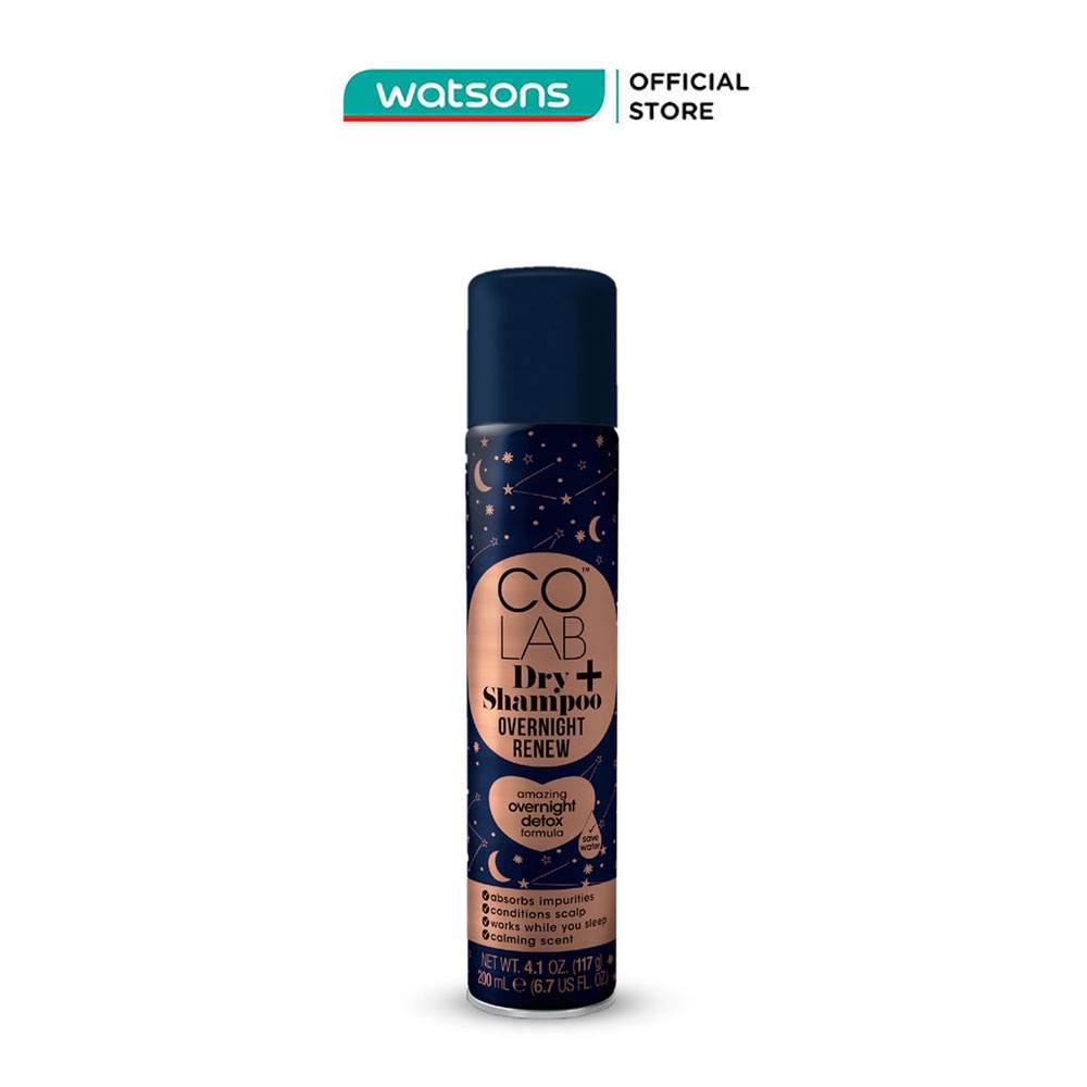 Dầu Gội Khô Colab+ Thải Độc Da Đầu Qua Đêm Overnight Renew 200ml