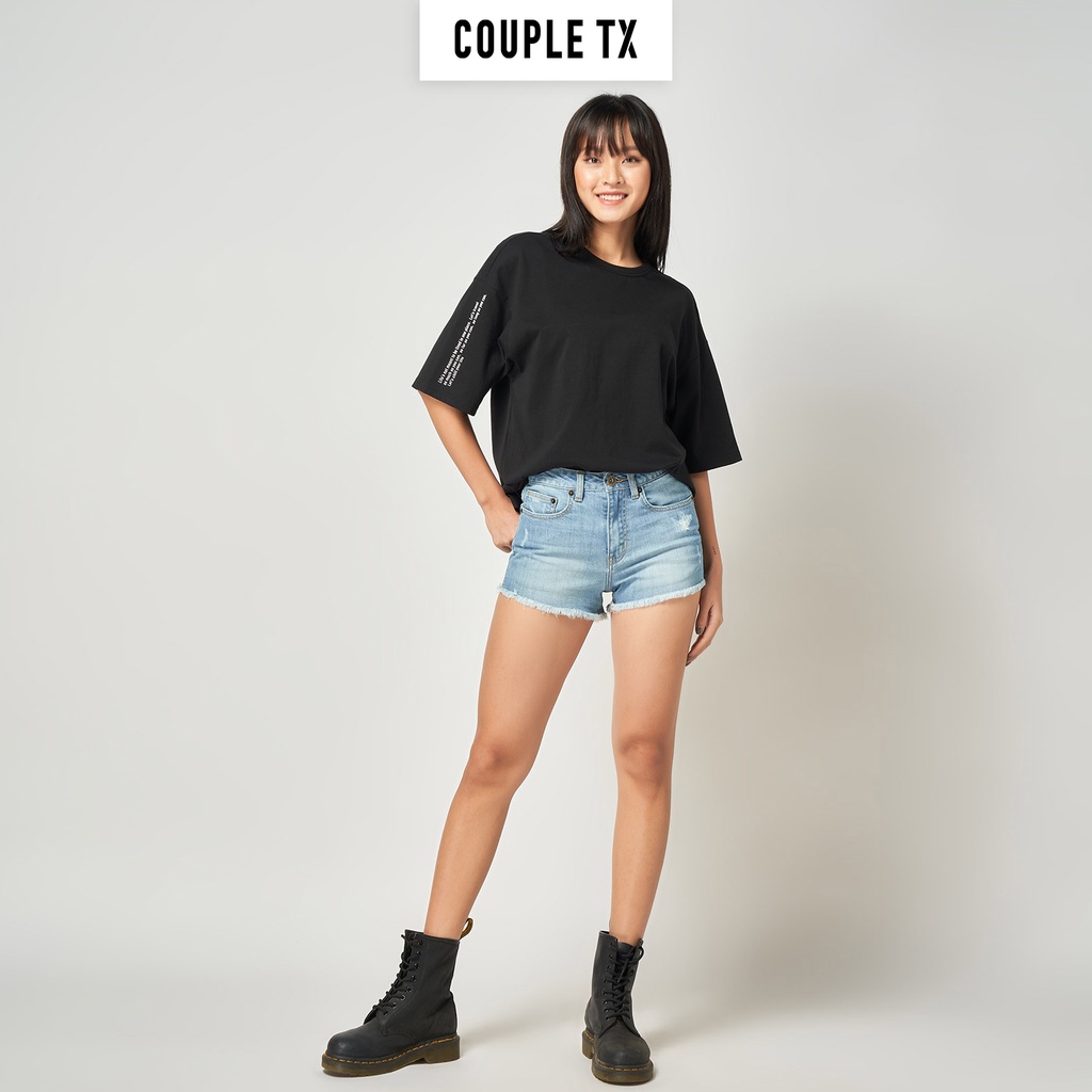 Áo Thun Nữ Oversize Khoét Cổ Couple TX WTS 2063