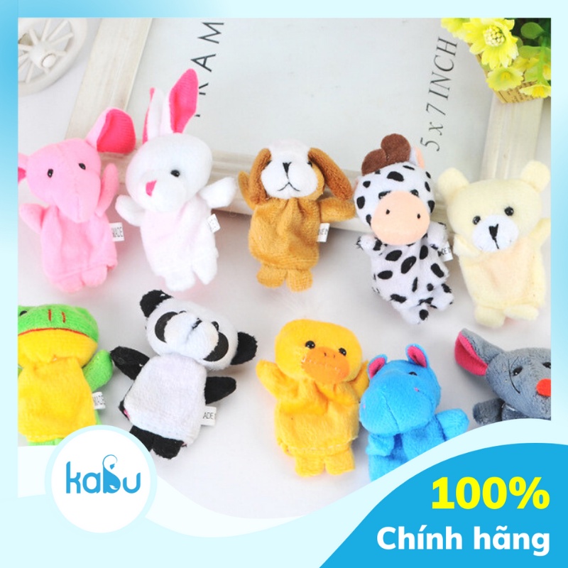 KABU - Bộ Rối 10 Ngón Tay Bằng Vải Cho Bé, Bộ Thú Rối Xỏ Ngón Tay Bằng Vải Cho Bé