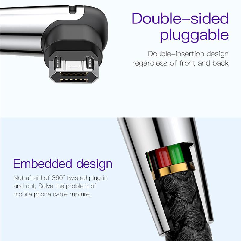 Baseus Micro USB Cable Reversible Fast Charging Cable Android Charger Cord