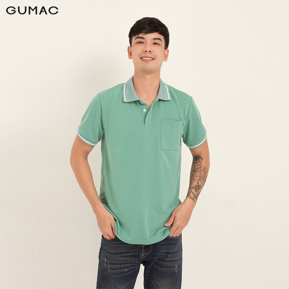 Áo thun polo nam túi đắp GUMAC thiết kế basic trẻ trung ATNB166 | BigBuy360 - bigbuy360.vn