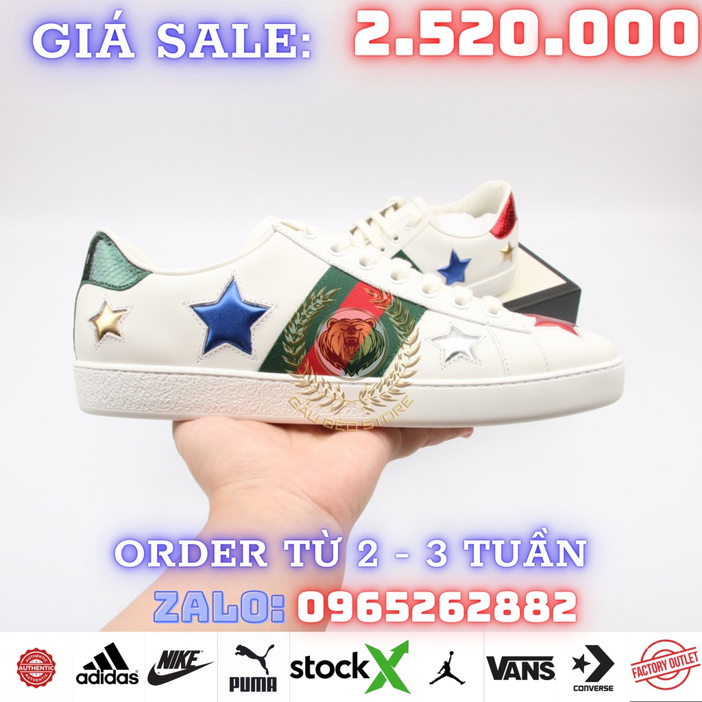 Order 2-3 Tuần + Freeship Giày Outlet Store Sneaker _GUCCI  Ace Embroidered Low-Top MSP:  ➡️ gaubeostore.shop