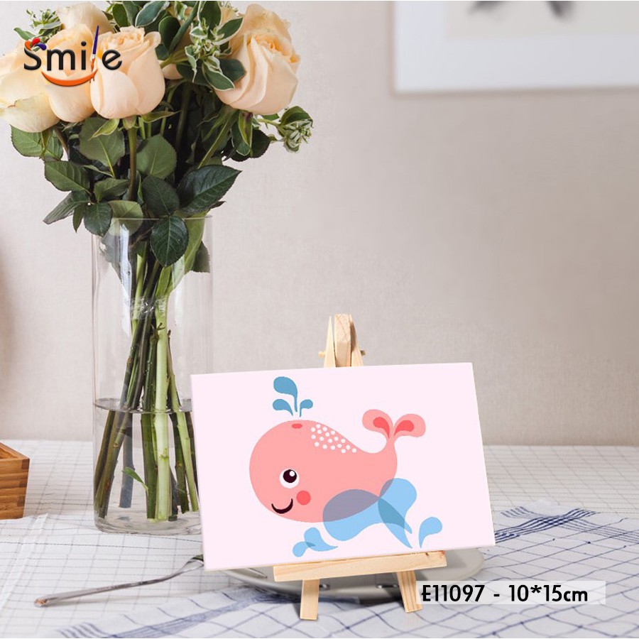 Tranh tô màu theo số sơn dầu số hóa cao cấp Smile FMFP cho trẻ em Cá heo hồng E11097 | BigBuy360 - bigbuy360.vn