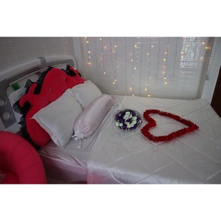 Trọn bộ ga phủ giường phi lụa sang chảnh màu trắng tinh khôi (chọn màu)