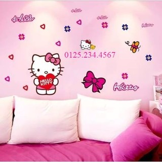 Decal dán tường kitty