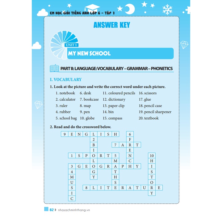 Sách - Em học giỏi tiếng Anh lớp 6 tập 1 (có đáp án)
