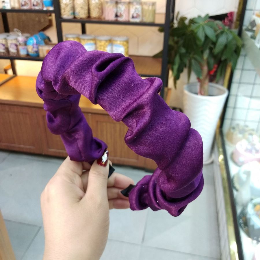 Băng đô vải nhung màu trơn phong cách thời trang Hàn