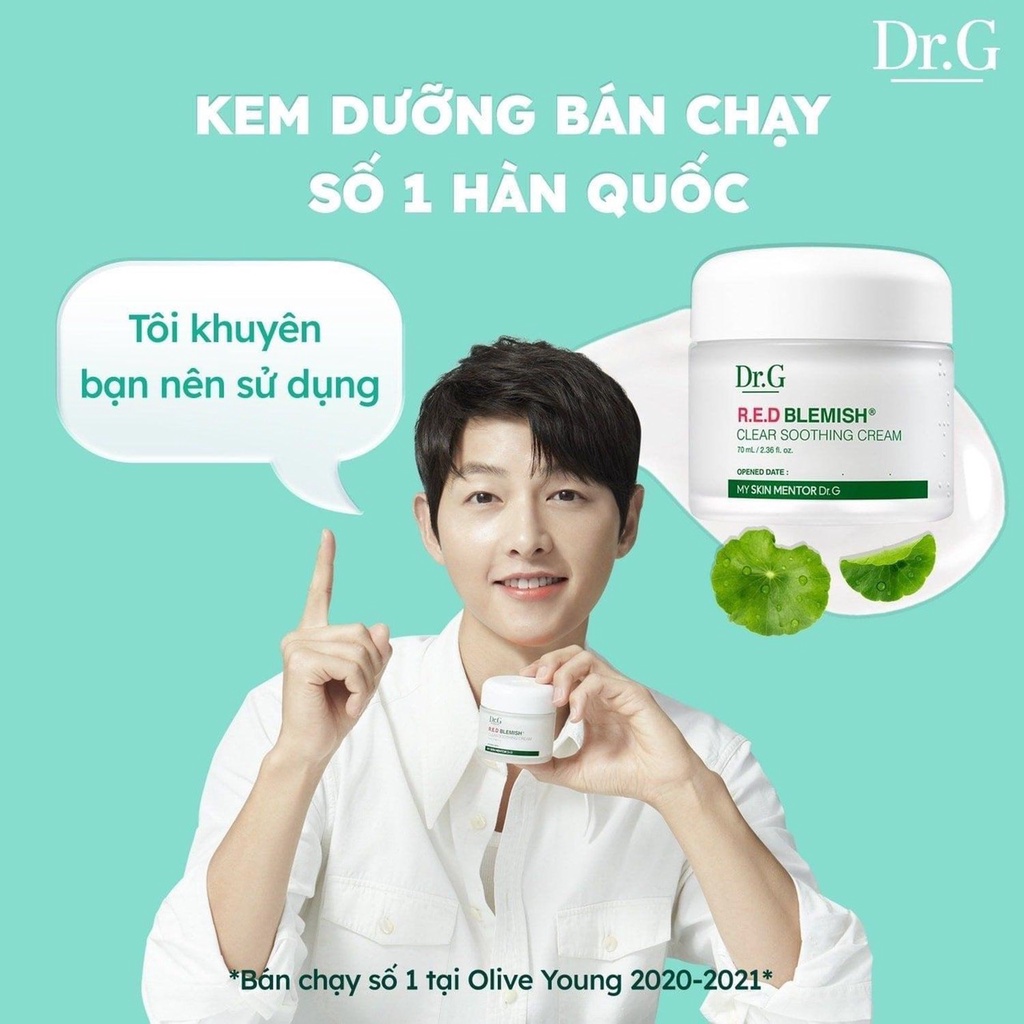 Kem Dưỡng Ẩm Rau Má Dr.G Red Blemish Clear Soothing Cream