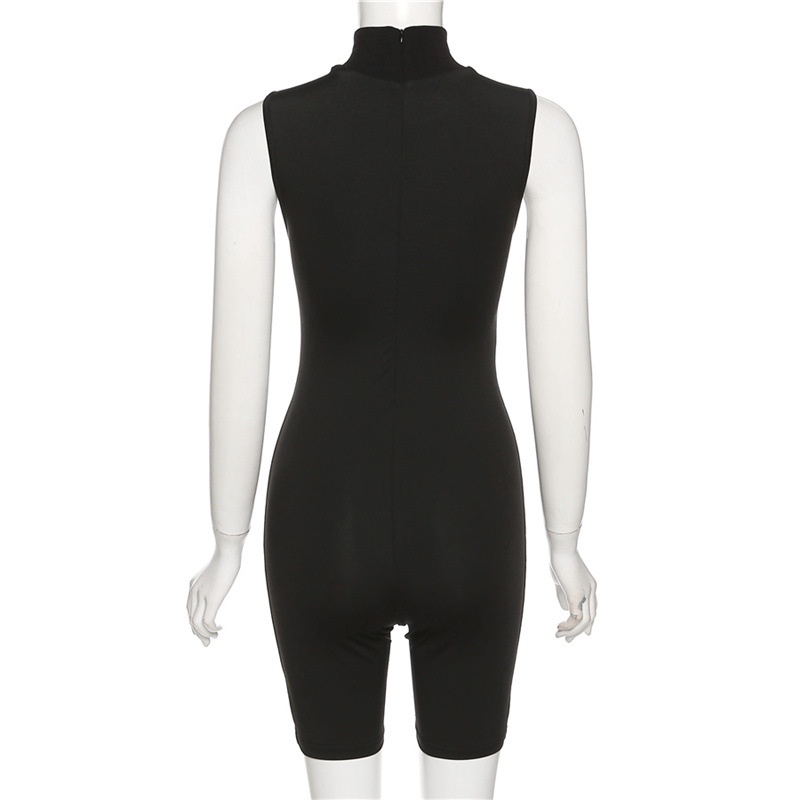 Bộ Áo Liền Quần Sát Nách Cổ Cao In Chữ Thời Trang Cho Nữ