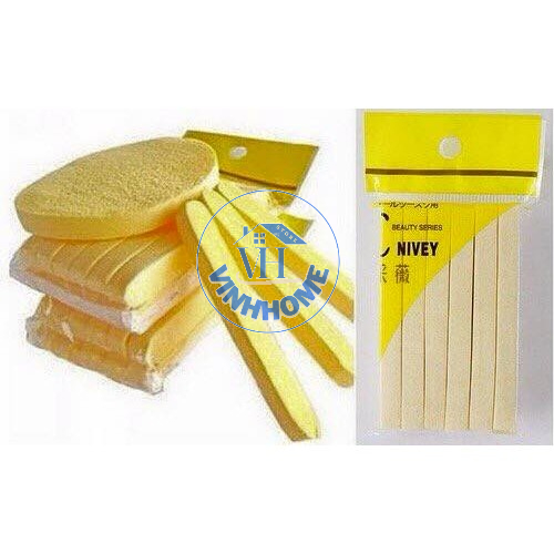Set 12 bông mút rửa mặt Chivey, bọt biển tẩy trang làm sạch da dạng nén dễ dàng sử dụng
