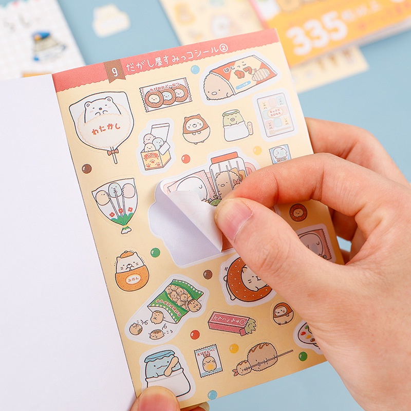 Sổ Sticker Mini Cute 335 Miếng Cắt Sẵn Hình Gấu Thỏ Trang Trí Sổ Tay Toploader Dụng Cụ Dán Bullet Journal ST34