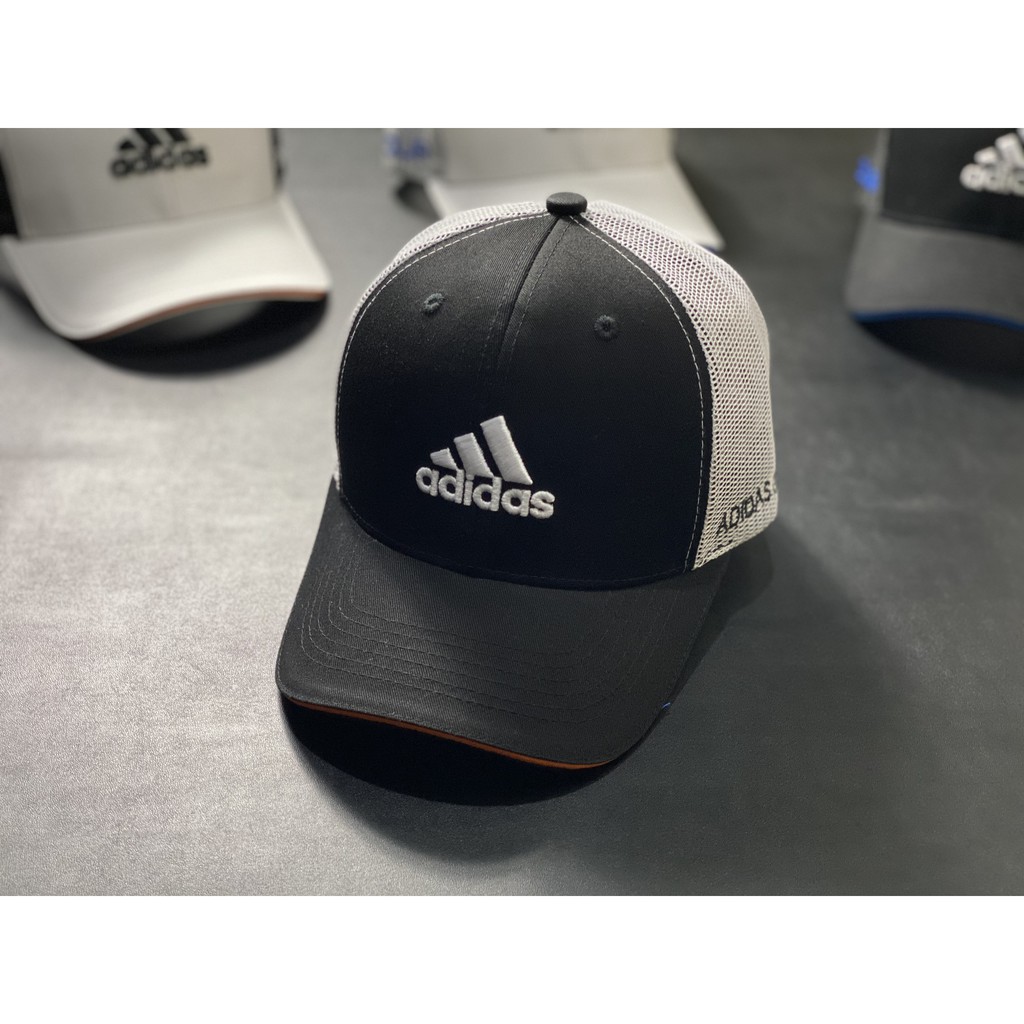 Nón kết Mũ lưỡi trai Adidas trắng logo thêu đen dành cho nam nữ Free size - Hàng VNXK