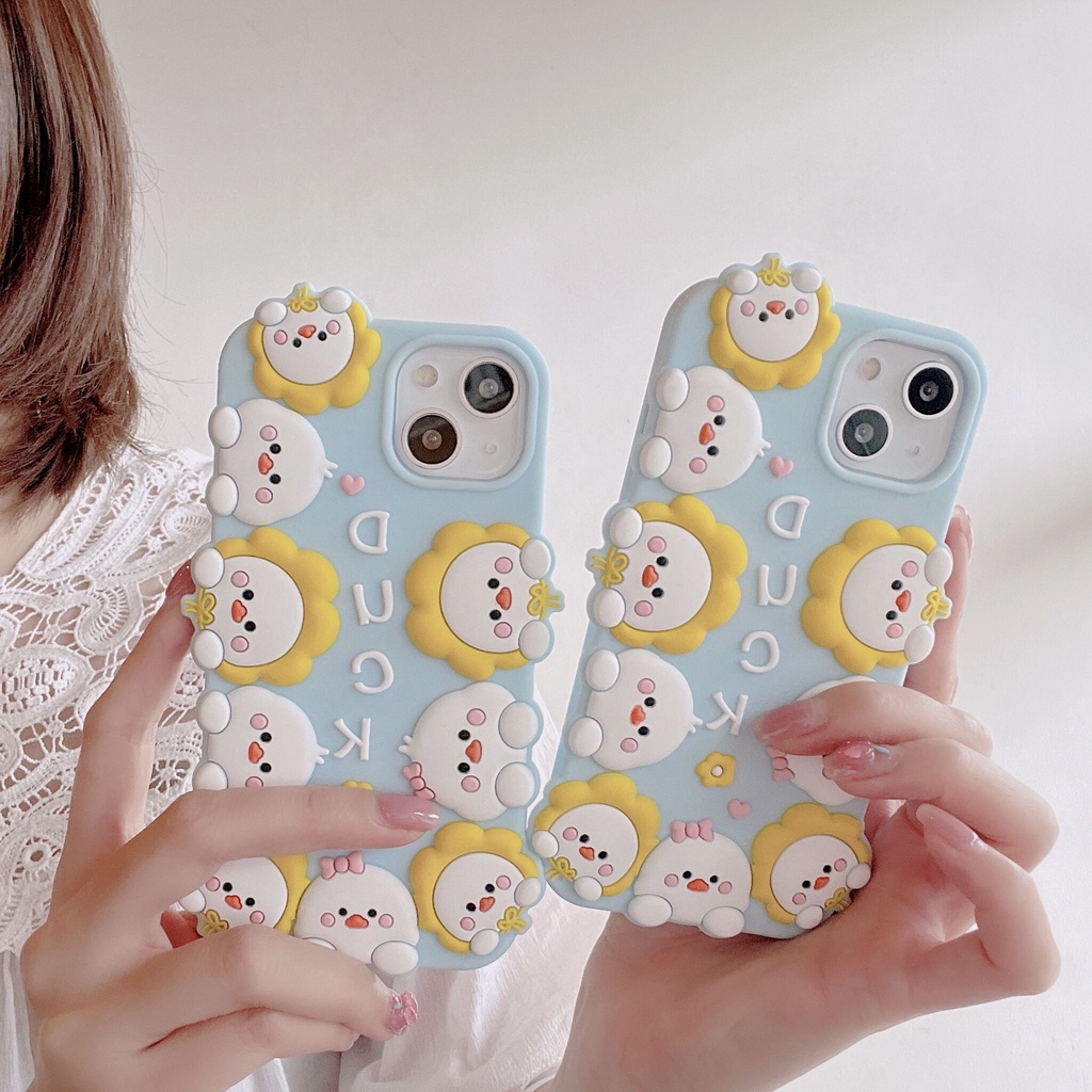 Ốp Điện Thoại Mềm Chống Sốc In Hình Vịt Hoạt Hình Cho iPhone 6 7Plus X XS XS MAX XR 11 12pro 13promax