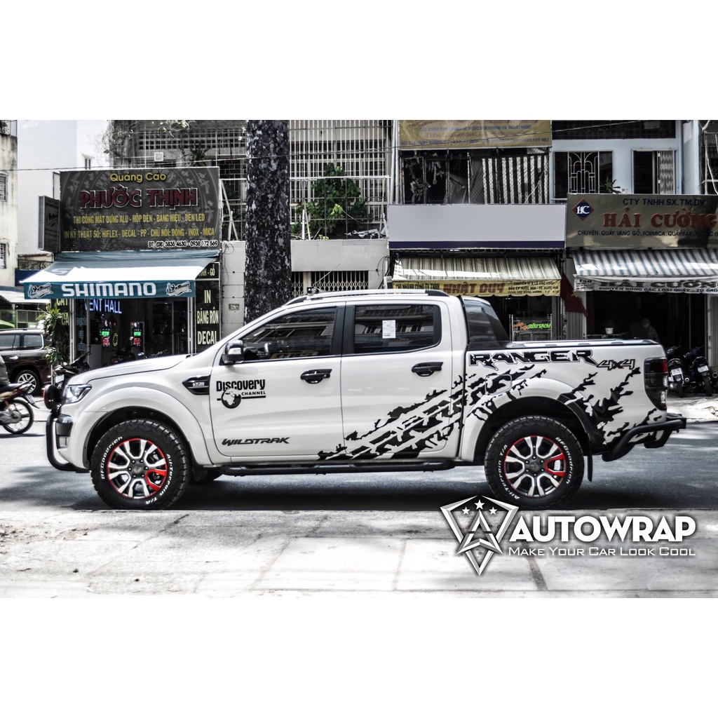 Tem họa tiết xe Ranger Discovery Channel - Tem họa tiết ô tô Ford, tem dán sườn xe thể thao