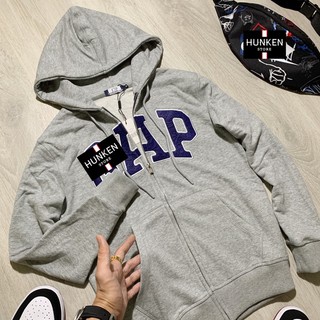 Áo khoác hoodie dây kéo G.A.P logo thêu đắp nổi đẹp Áo chống nắng thun nỉ có mũ nón Unisex nam nữ cao cấp | HunKen Store