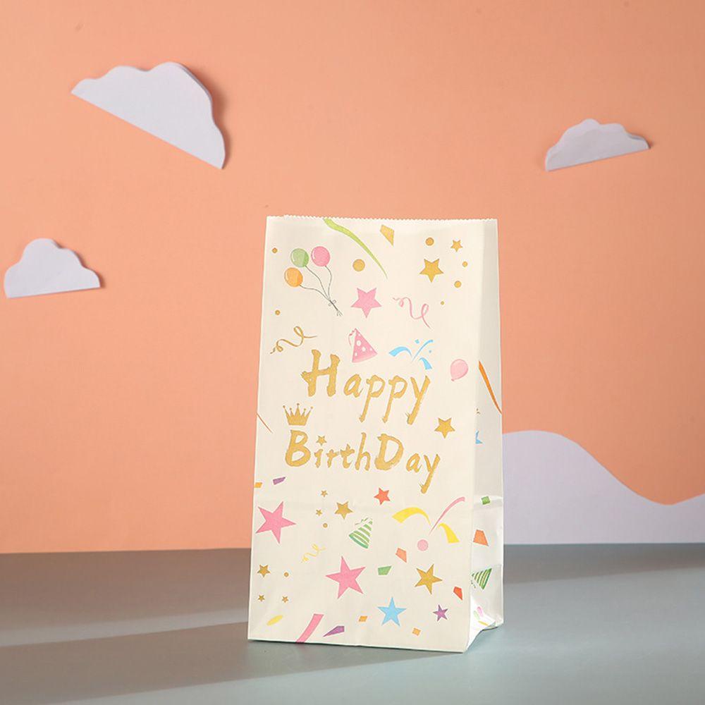 Set 10 Túi Giấy Đựng Bánh Kẹo In Chữ Happy Birthday