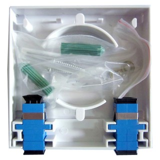 Hộp phối quang odf 2 FO gắn trong nhà với 2 coupler SC-SC và 1 bộ vít bắt