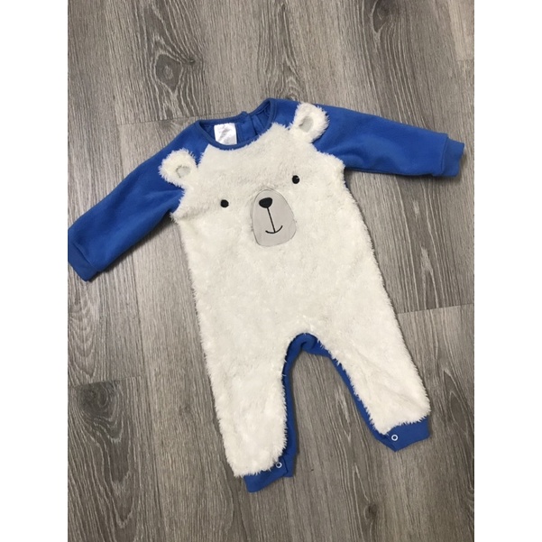 Body sleepsuit nỉ nhung cho bé trai 6-9m