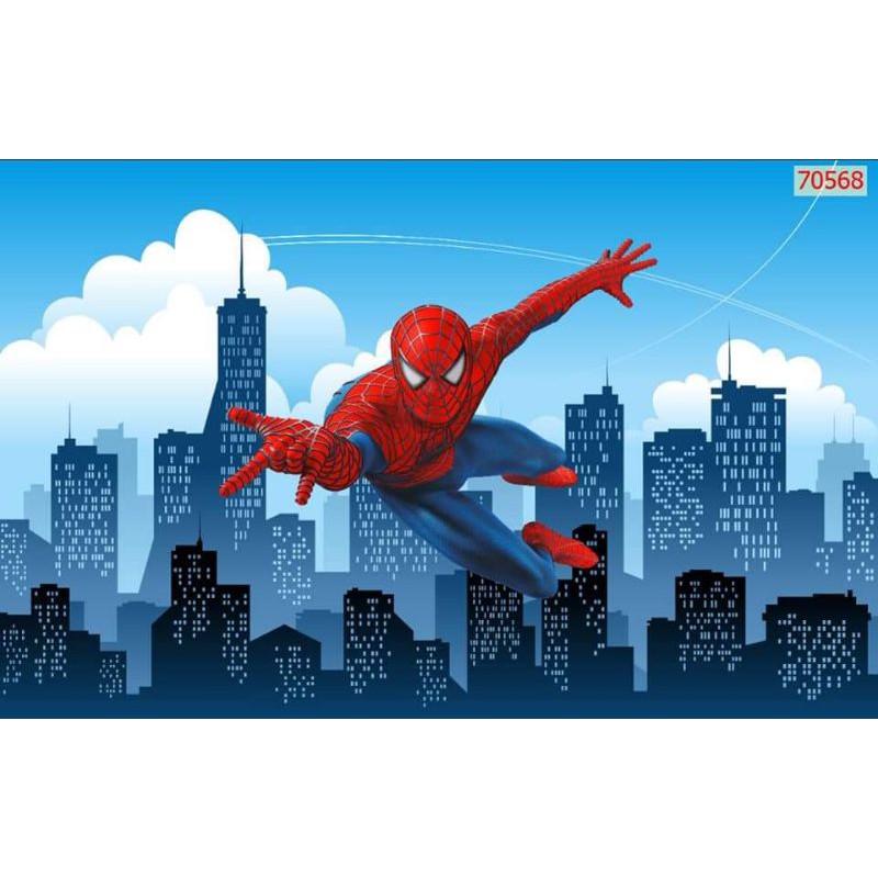 Tranh dán tường 3D người nhện trang trí phòng bé trai