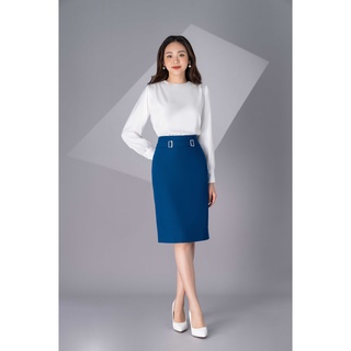 Áo sơ mi lụa cổ thuyền vai xếp ly lamia design sm043 sm041