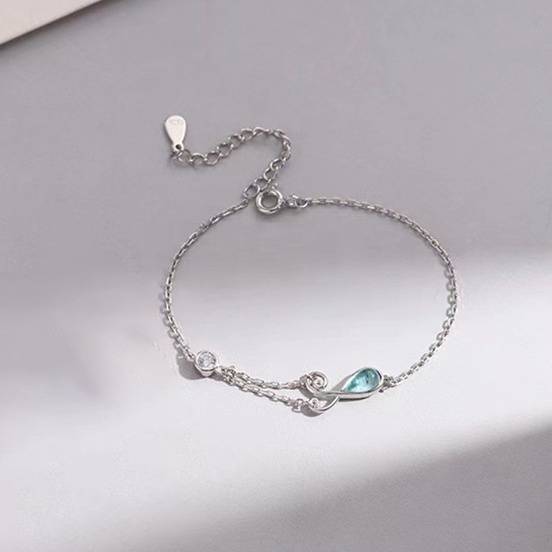 Vòng Tay Hình Giọt Nước Màu Xanh Dương Thời Trang Cho Cặp Đôi