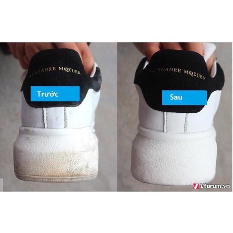 Chai Cọ Tẩy Trắng Giày Sneaker Đầu Chổi - Lọ Nước Đánh Tẩy Trắng Vết Ố - Dung Dịch Chà Giặt Khô Làm Sạch Vết Bẩn