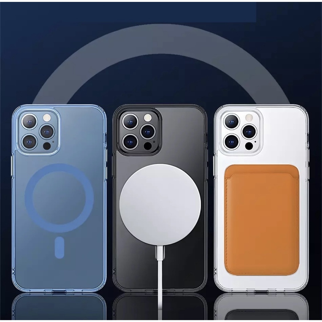 Ốp Wiwu Magentic Crystal Case cho Iphone trong viền màu, chống ố vàng , chống sốc tốt - Hàng chính hãng