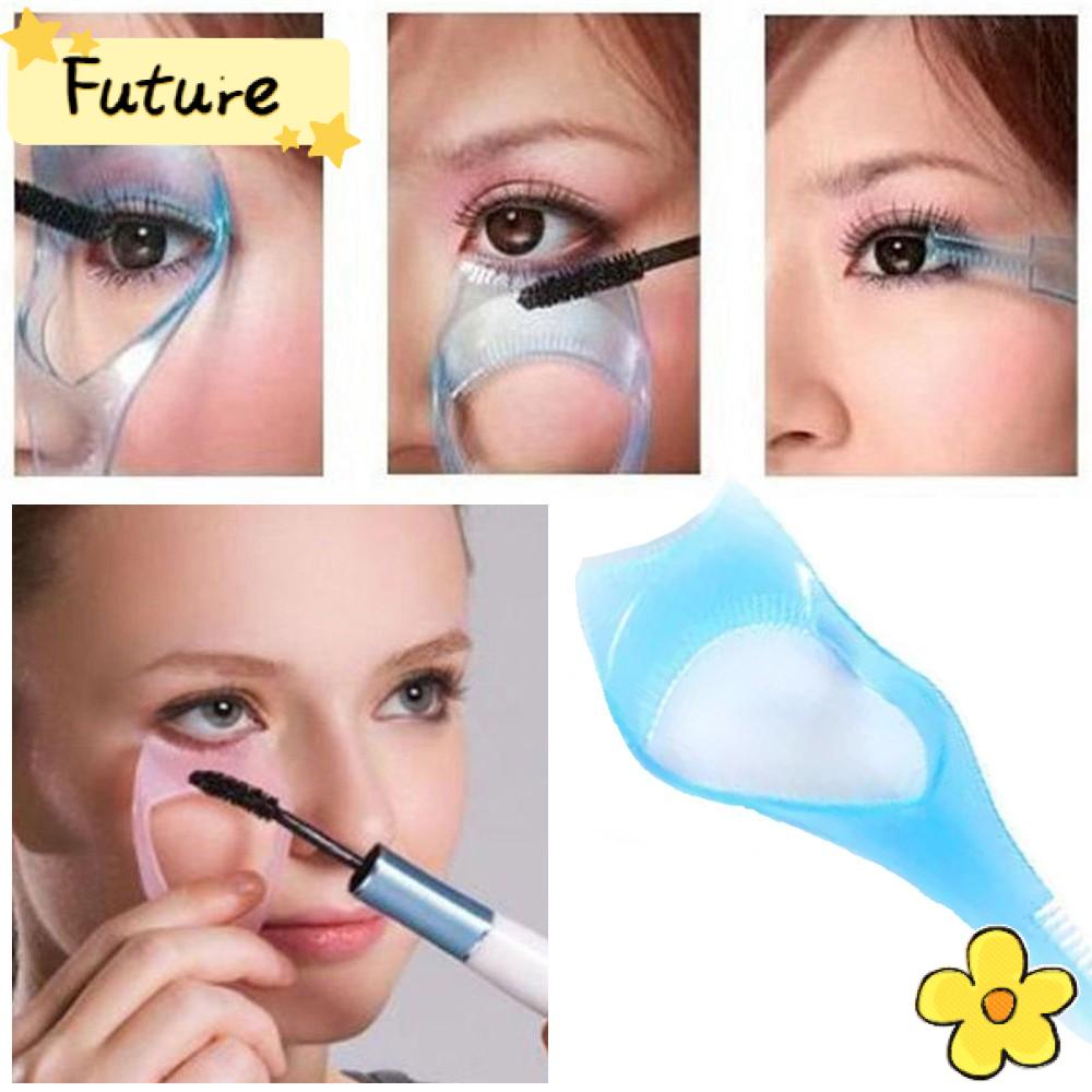 FUTURE Cosmetic Mascara Shield Women Applicator Tool 3-In-1 Eyelash Comb Template Guide Color Random Protect Eyes|Make Up Brush