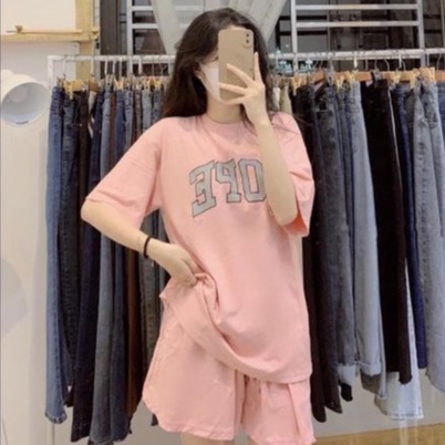 Set hope suông dáng rộng oversize unisex - Bộ cộc tay cổ tròn kèm short cộc siêu xinh