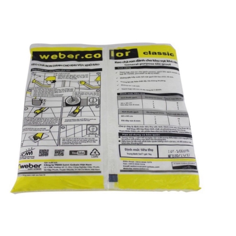 Keo chà ron Weber cao cấp màu trắng