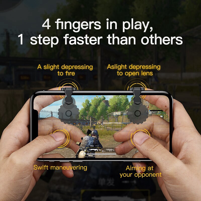 Set 2 nút bấm Baseus trái phải hỗ trợ chơi game bắn súng trên điện thoại