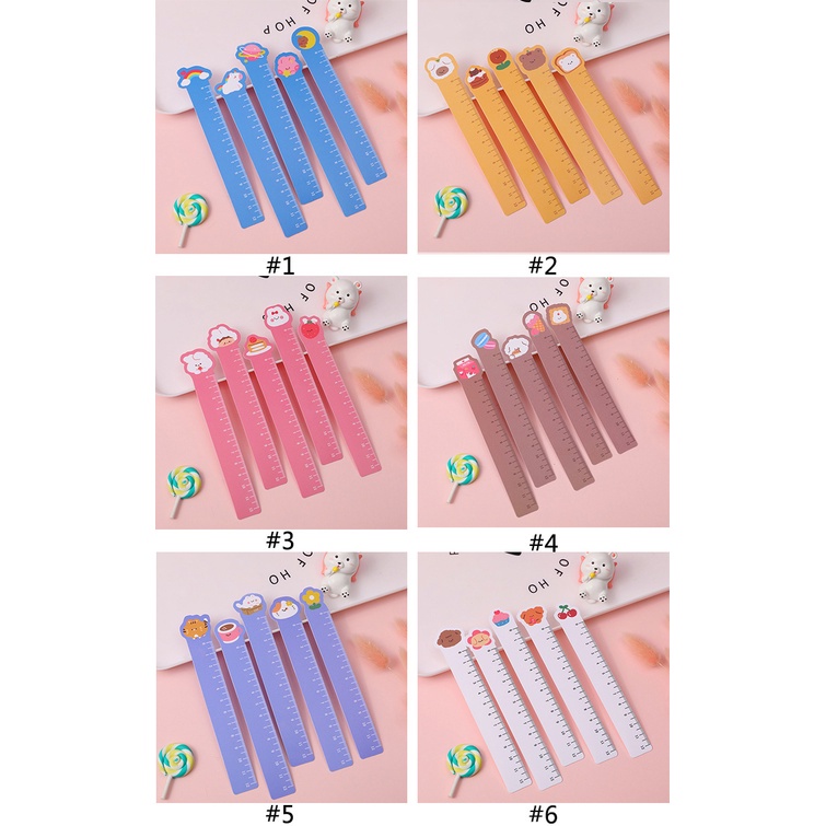 Thước kẻ hình hoạt họa thời trang Hàn Quốc xinh xắn 12cm