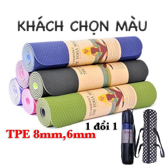 [FREESHIP❤️] THẢM TẬP YOGA TPE CAO CẤP 2 LỚP 6MM , 8mm