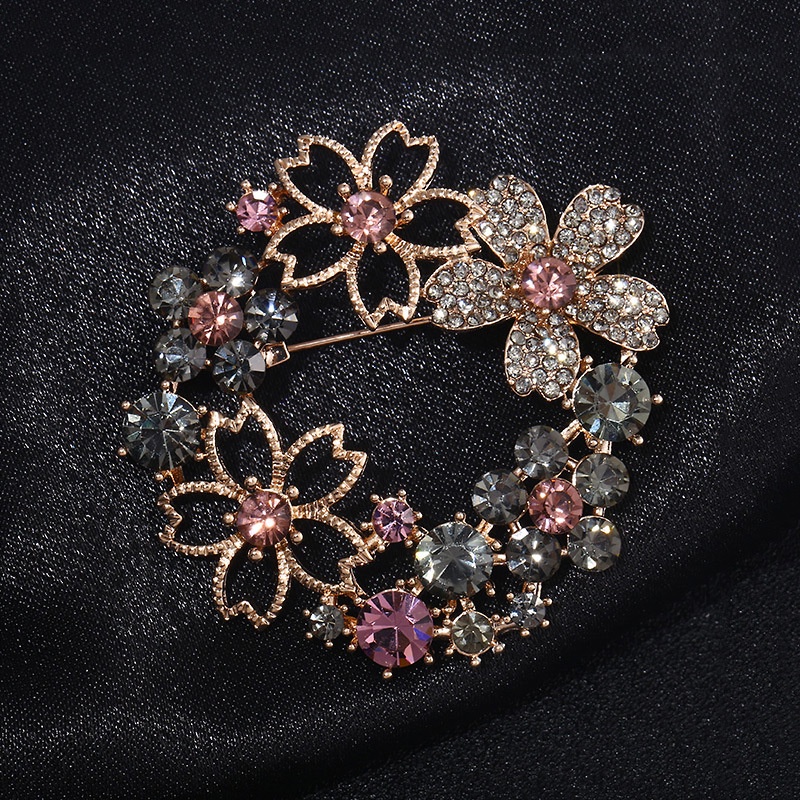 Ghim Cài Áo Hình Hoa Đính Đá Sang Trọng Cho Nữ