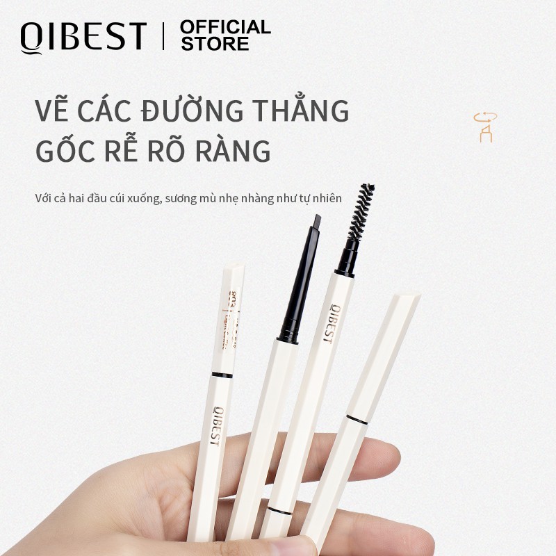 Bút kẻ lông mày 3D QIBEST lâu trôi đầu bút tam giác nhỏ 5 màu tuỳ chọn 23g | BigBuy360 - bigbuy360.vn