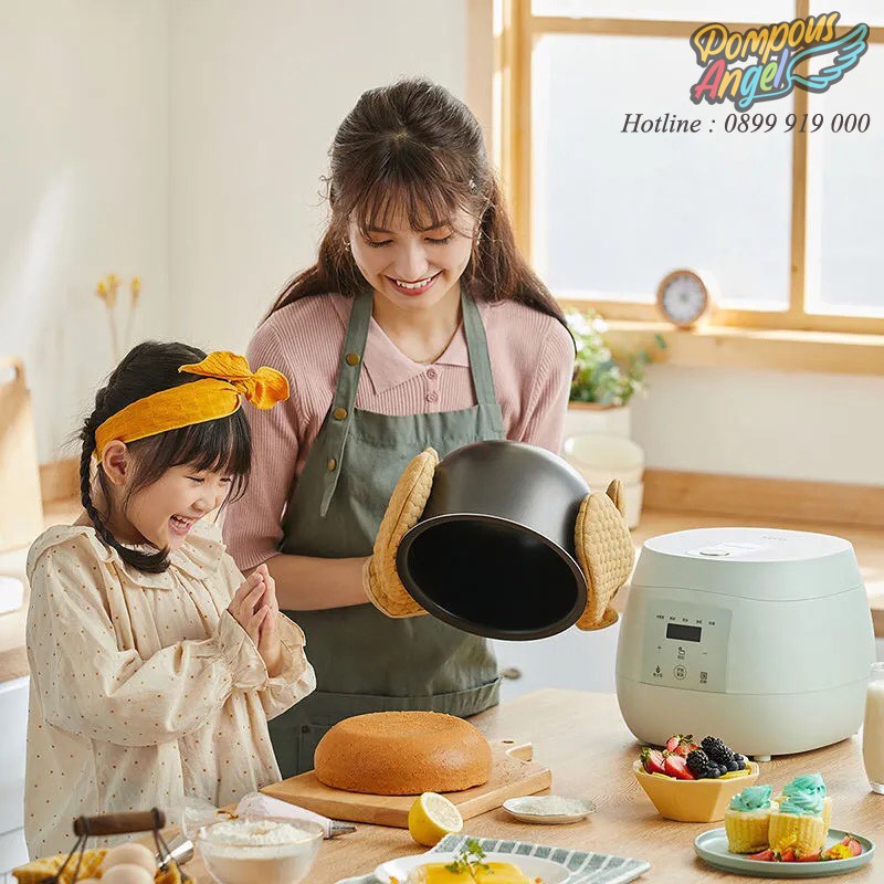 Nồi cơm điện mini đa chức năng BEAR DFB-B50W2/DFB-B40T1 màu xanh - 4L cao cấp