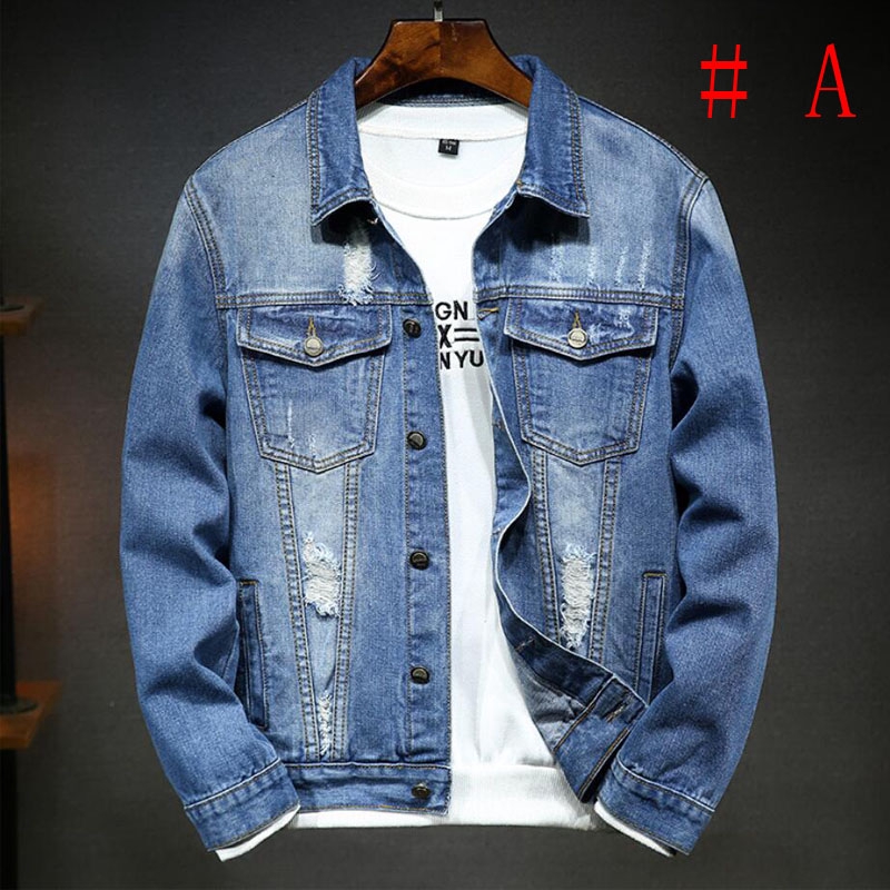 Men Coat Denim Jacket Coats Thời Trang Nam Áo khoác Áo khoác jeans Áo khoác jean đẹp phong cách Hàn quốc áo khoác nam