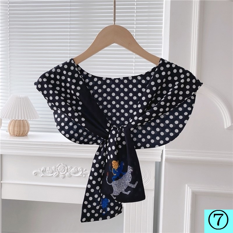 Áo Choàng Cổ Bằng Lụa Lạnh Thắt Nút Bảo Vệ Cổ Chống Nắng Phong Cách Hàn Quốc Thời Trang Xuân Hè Cho Nữ