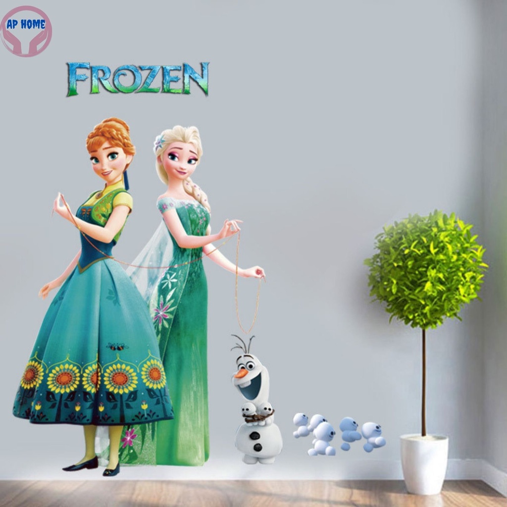 Tranh Elsa và Anna nữ hoàng băng giá sticker dán tường cho bé