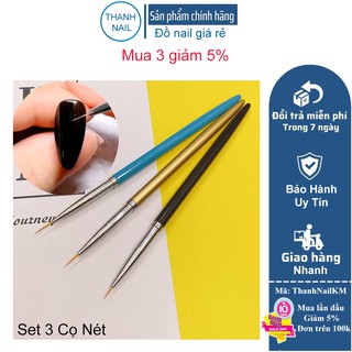 Set 3 cây cọ vẽ nét, cọ chuyên dụng cho dân làm móng