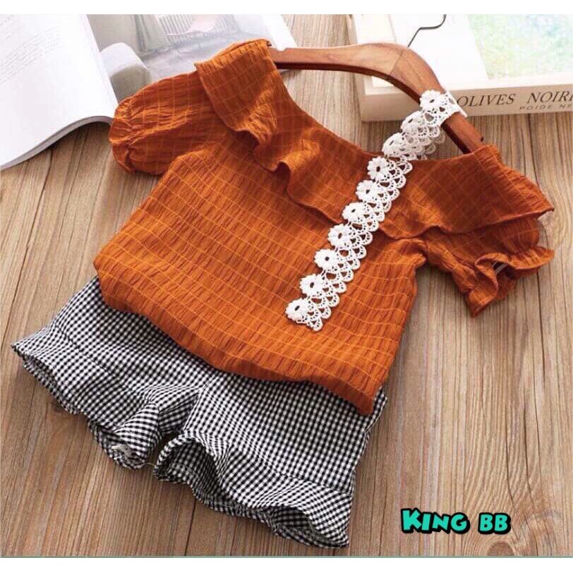 Sét quần karo phối áo xô gân BG